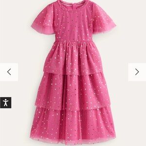 Mini Boden Foil Star Tiered Tulle Dress